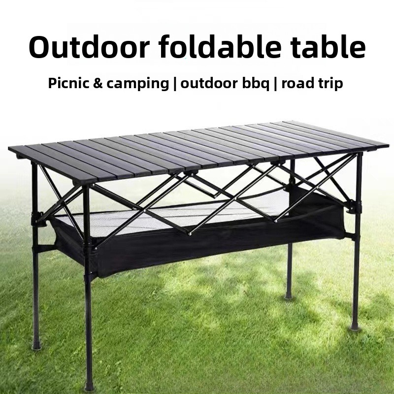 Camping Cooking Table - アウトドア折りたたみ式ポータブルテーブル、シンプルなレジャー用長方形折りたたみテーブル、アウトドアダイニングキャンプテーブル、キャンプハイキングエンターテイメント