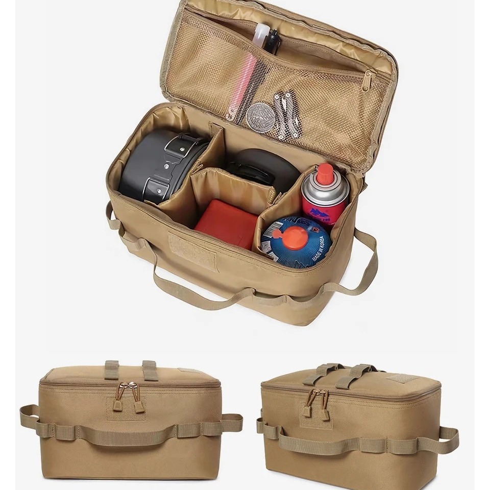 Camping Cooking Organizer - 屋外キャンプ用ガスタンク収納バッグ 大容量 グラウンドネイルツールバッグ ガス缶 ピクニック調理器具キットバッグ
