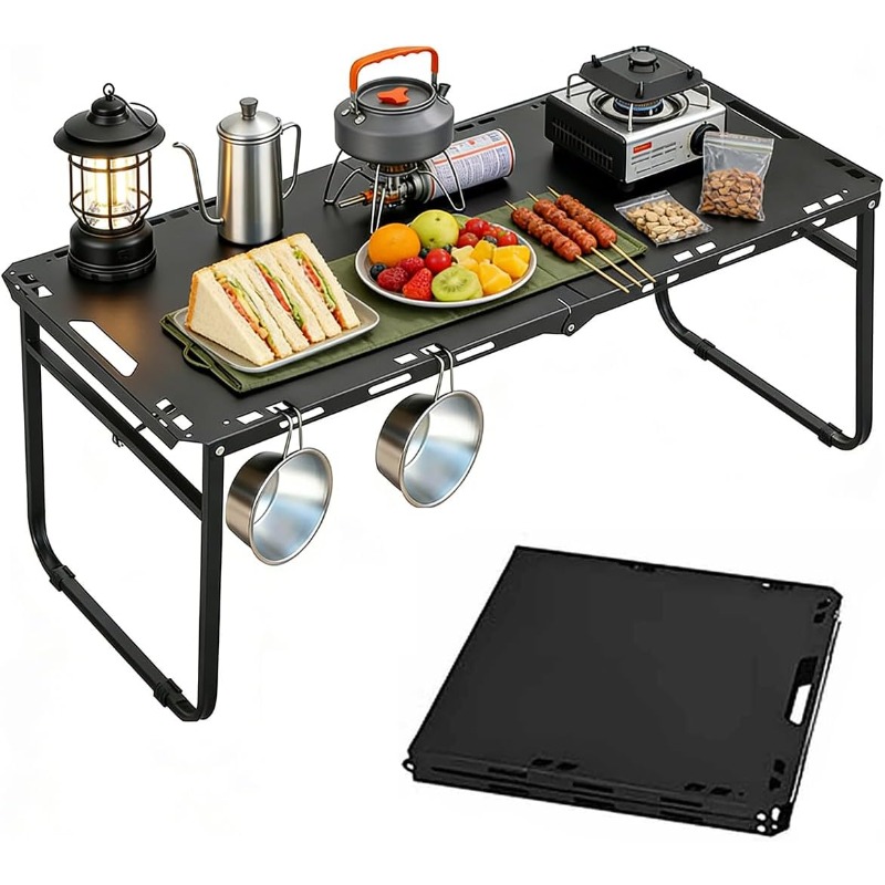 Camping Cooking Table - キャンプテーブル 調節可能 折りたたみ式 ポータブル RV BBQ