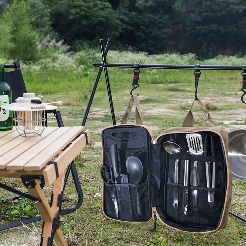 8 個キャンプキッチン調理器具セットポータブルバッグアウトド - Camping Cooking Organizer のレビューと価格