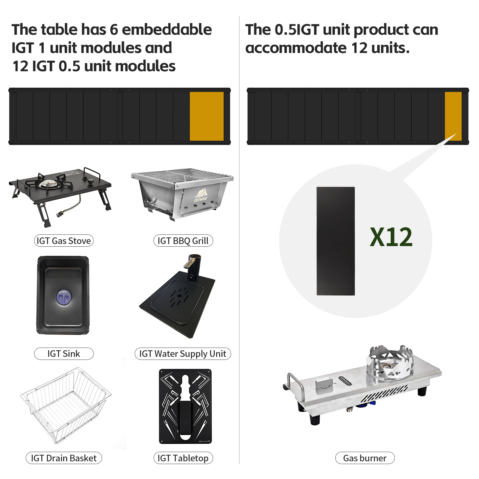 DOTWISE アウトドアキャンプ用 IGTテーブル、持ち運 - Camping Cooking Table のレビューと価格