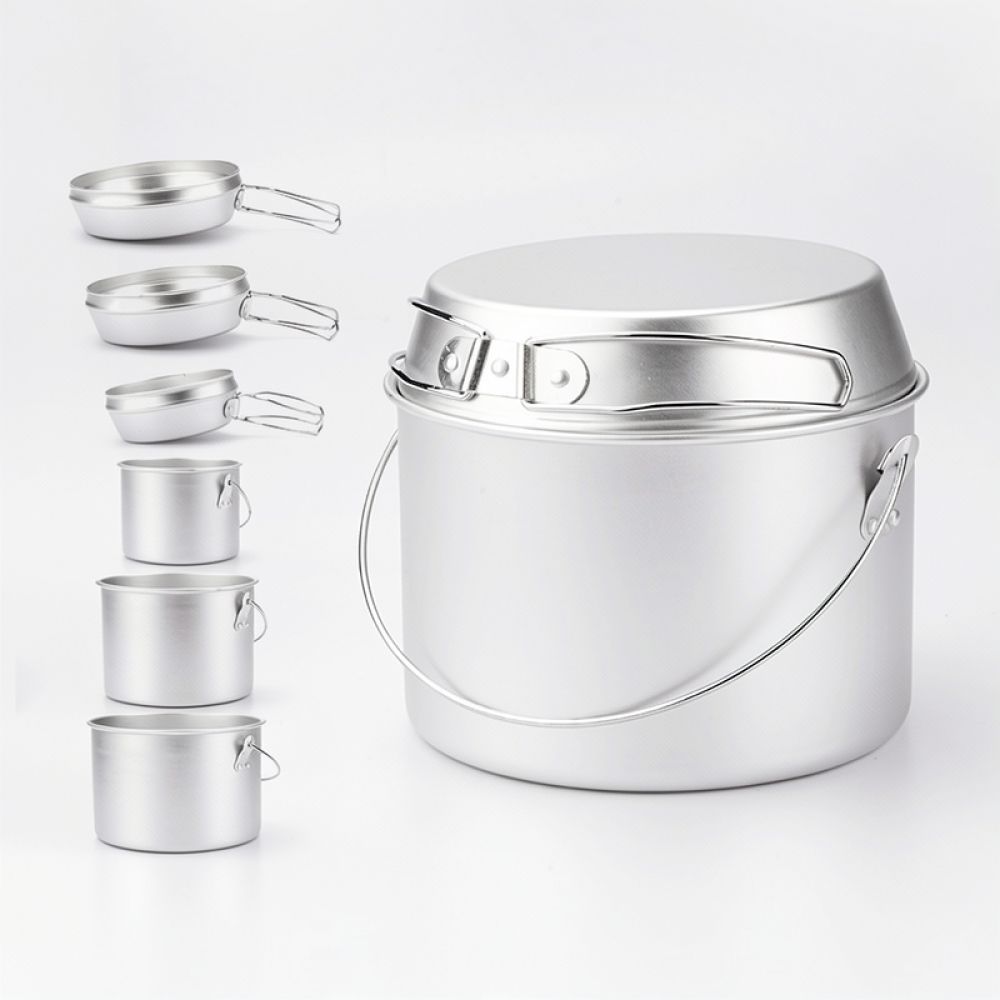 屋外ピクニック用アルミ製調理器具セット。スタックキャンプ、携 - Camping Cooking Dining Set のレビューと価格