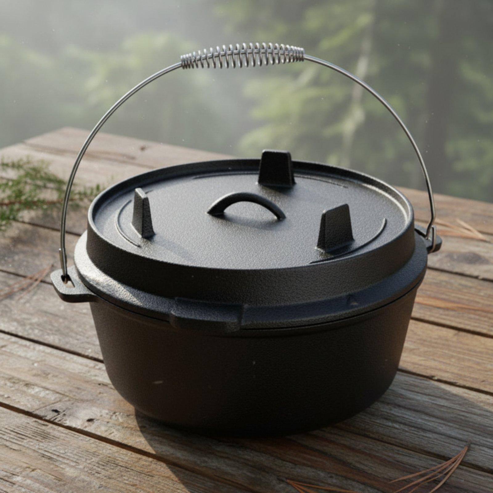 屋外用鋳鉄製ダッチオーブン（無塗装）キャンプ用シチューポット - Camp Dutch Oven Cast のレビューと価格