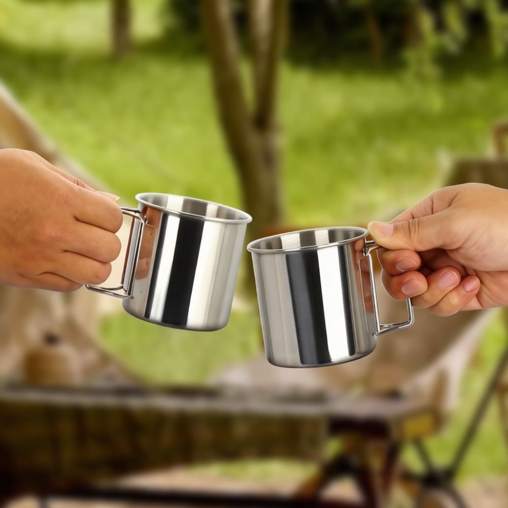 プロ仕様のキャンプ用調理器具セット。ステンレス製で、持ち運び - Camping Cooking Dining Set のレビューと価格