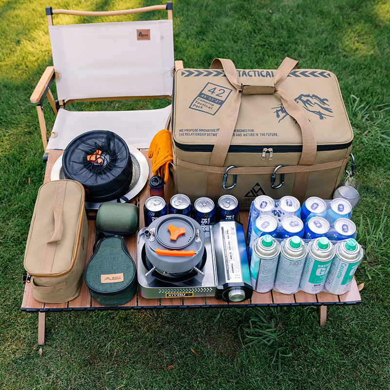頑丈な大型キャンプ用品収納バッグ。高品質オックスフォード生地 - Camping Cooking Organizer のレビューと価格