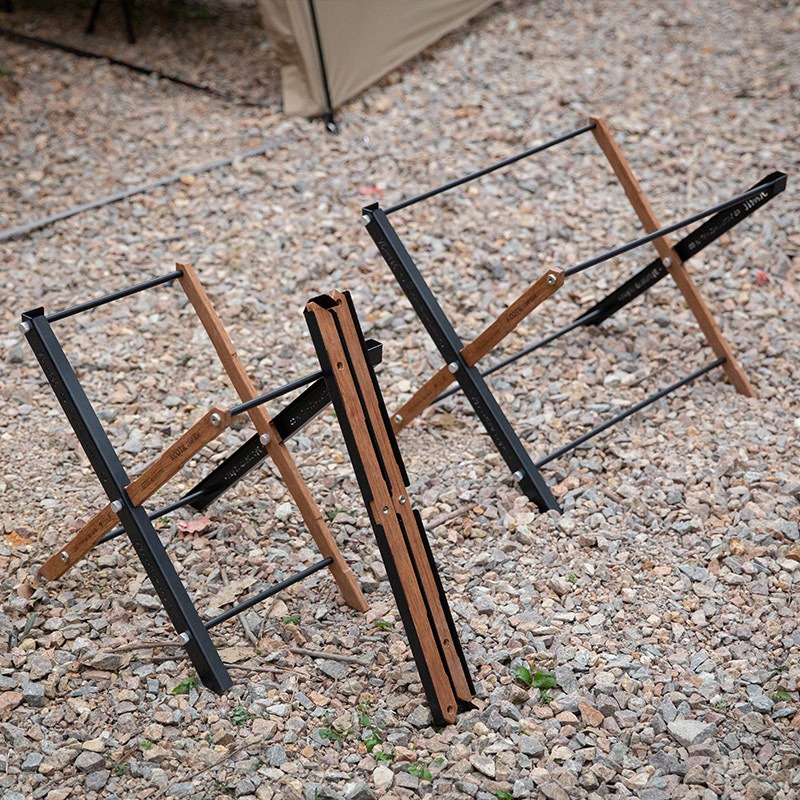 ポータブル折りたたみキャンプテーブルバスケット多層収納バスケ - Camping Cooking Table のレビューと価格