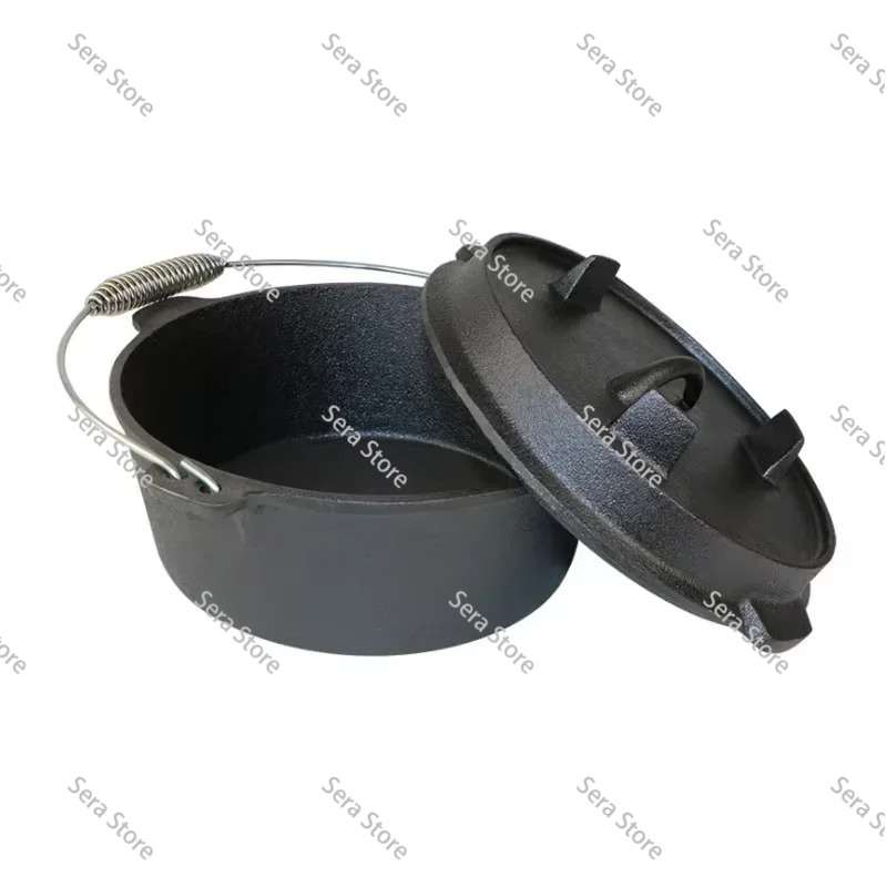 25cm鋳鉄製ダッチオーブンキャンプポット、アウトドア用ポー - Camp Dutch Oven Cast のレビューと価格