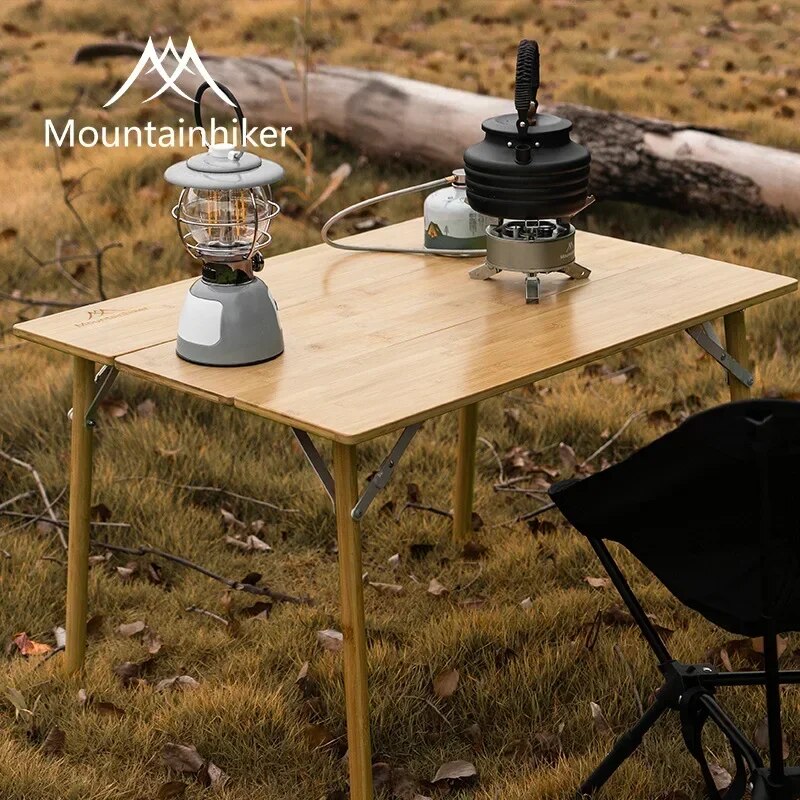 折りたたみ式で持ち運び可能な竹製のポータブル折りたたみ式デス - Camping Cooking Table のレビューと価格
