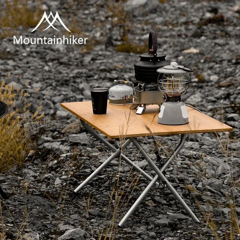 折りたたみ式で持ち運び可能な竹製のポータブル折りたたみ式デス - Camping Cooking Table のレビューと価格