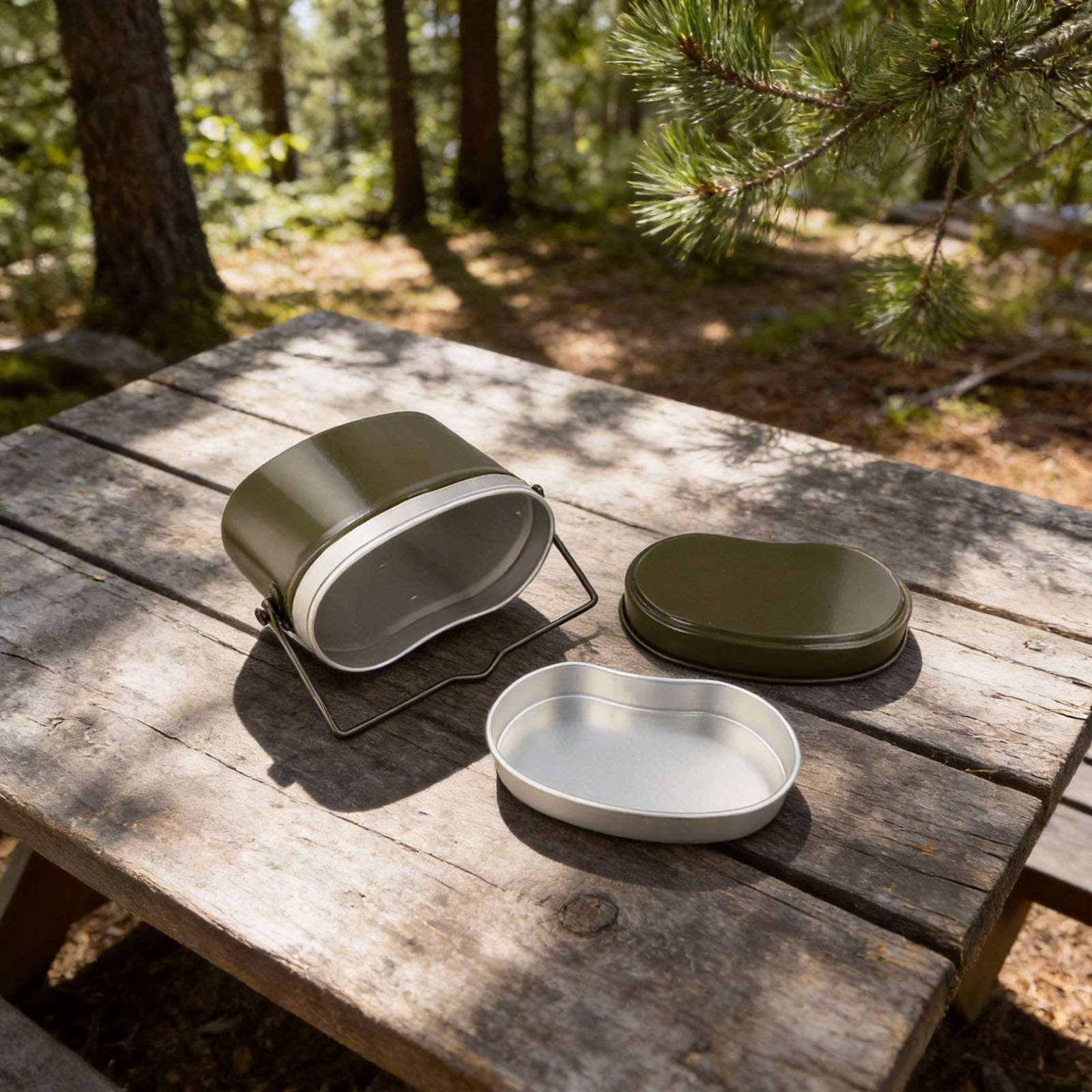 アルミニウム合金製の鍋が付属した、軽量で持ち運びやすいアウト - Camping Cooking Dining Set のレビューと価格