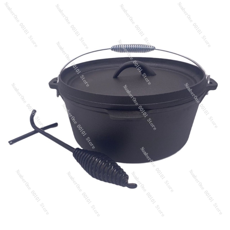 頑丈な鋳鉄製ダッチオーブン 25cm キャンプ用シチューポッ - Camp Dutch Oven Cast のレビューと価格